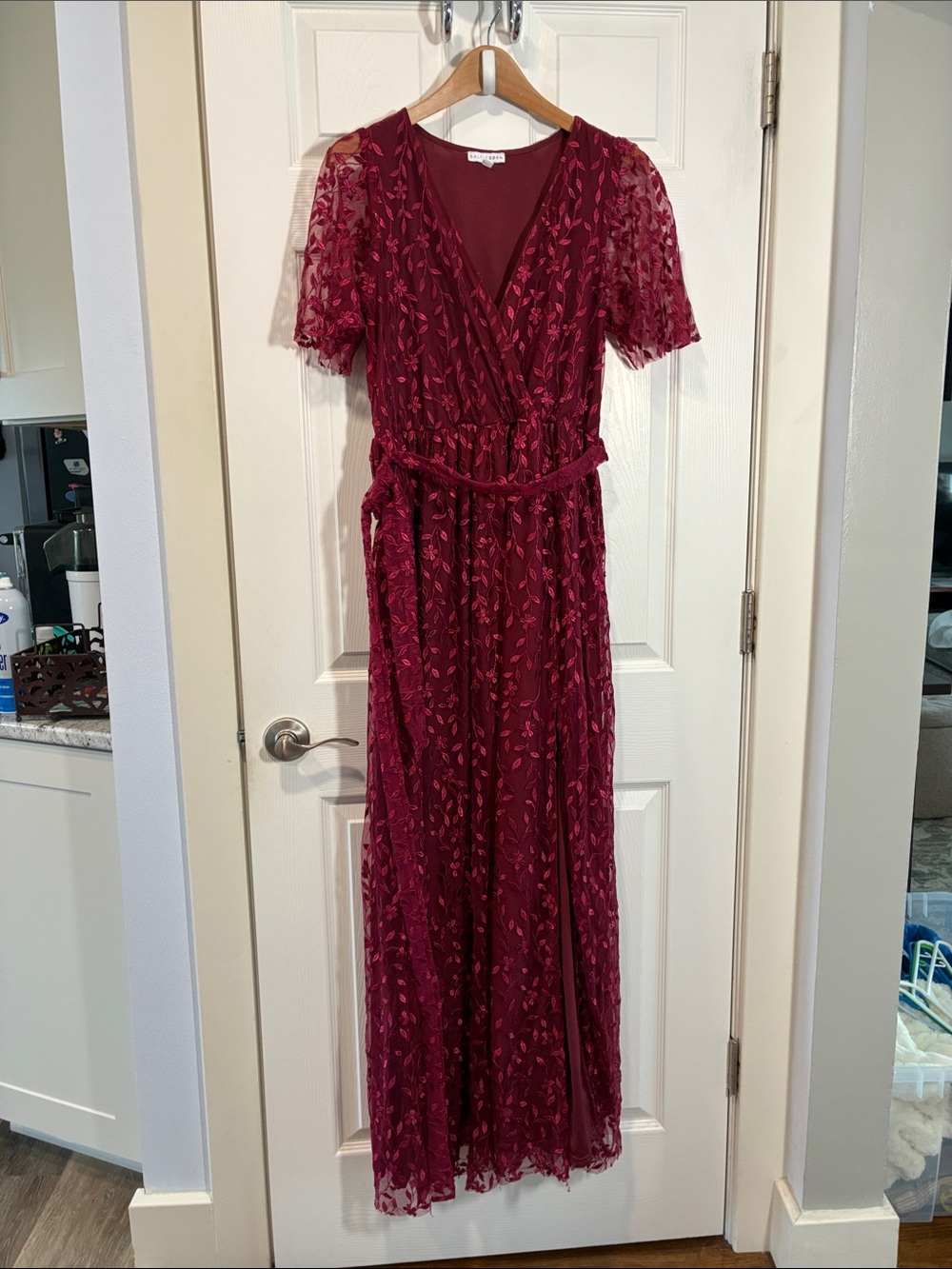 Baltic Born Burgundy Lace Maxi Dress